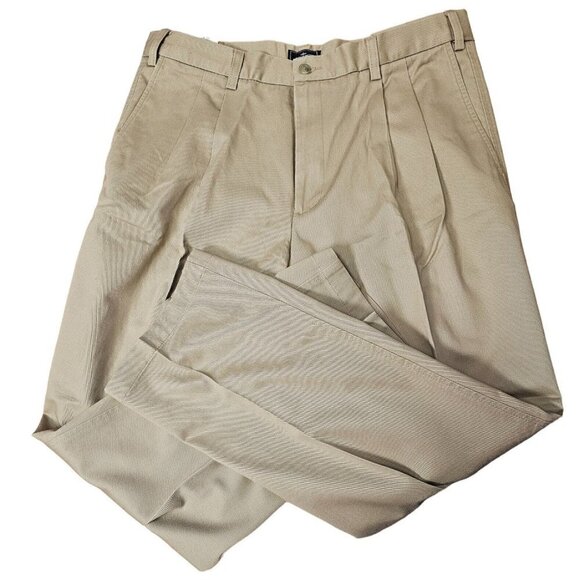 36 x 29 Dockers Pleated Everyday Cotton Light Brown Khaki Chino Dress Pants - Picture 1 of 5